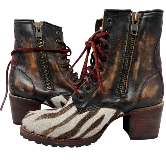 Freebird Multicolor Lace Up Boots - Picture 3 of 9